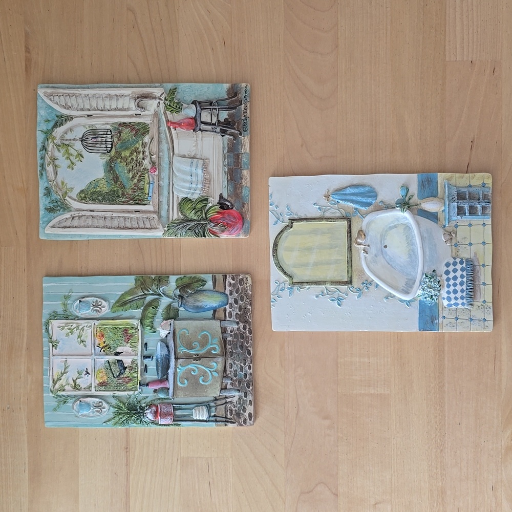 Set of 3 Bathroom wall decor